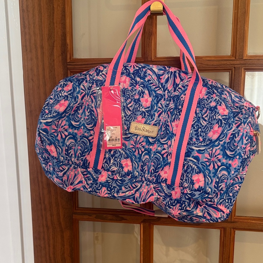 Floral Pink and Blue Travel Bag